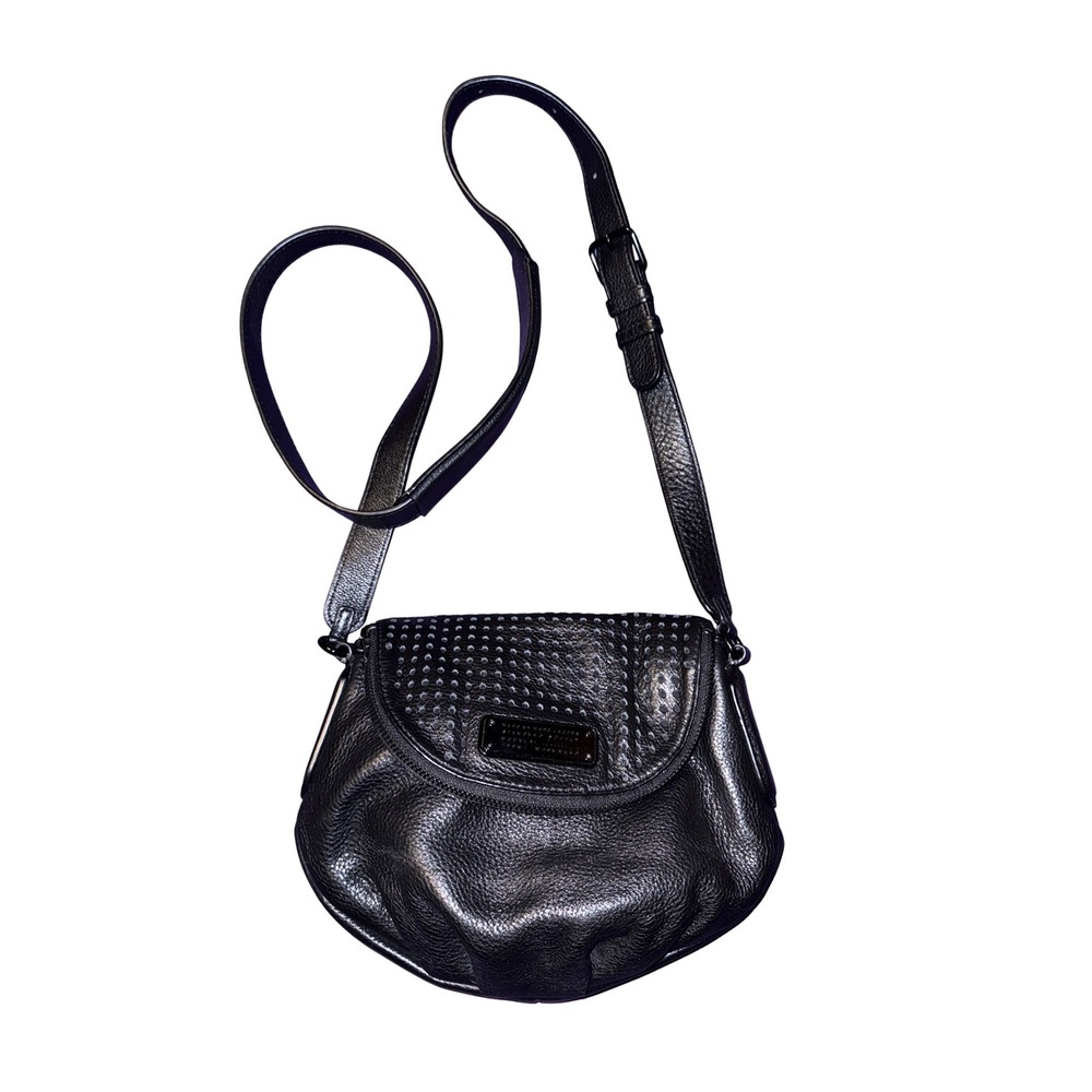 Y2K Marc‎ by Marc Jacobs all Black Leather Perforated Natasha Crossbody Bag  euc